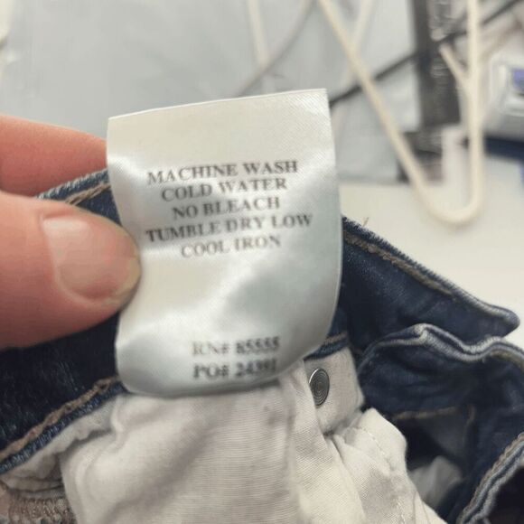 Eunina Women's Jean Frankie Girlfriend Mid Rise Crop Destroyed Blue Size 3 30x26 - Picture 5 of 7